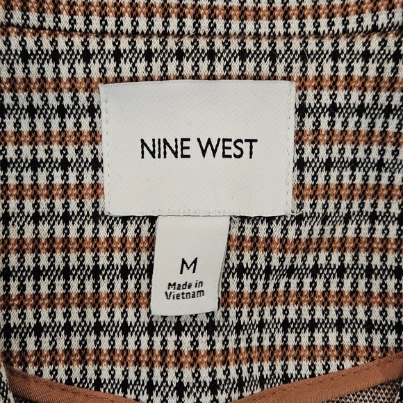 Nine West Plaid Blazer Womens Size M Single Button Dark Academia Office Preppy - Picture 8 of 10